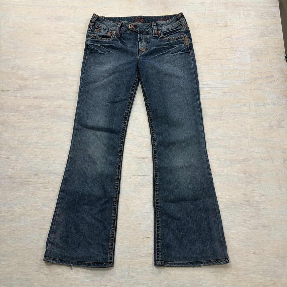 Silver Jeans Trina Bootcut 29 Studded Embroidered Medium Wash Blue Womens